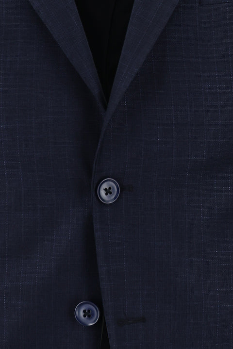 Dark Navy 7 Drop Slim Fit Patterned Suit