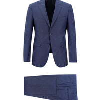 Aviator Blue 7 Drop Slim Fit Patterned Suit