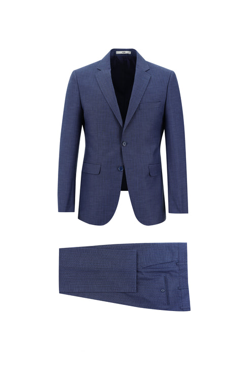 Aviator Blue 7 Drop Slim Fit Patterned Suit