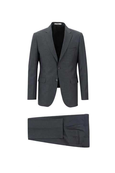 Medium Anthracite 7 Drop Slim Fit Patterned Suit