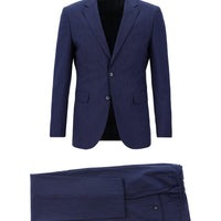 Medium Navy 7 Drop Super Slim Fit Extra Narrow Cut Elastic Waist Drawstring Striped Suit