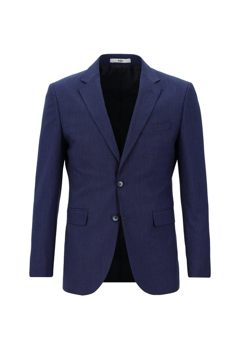Medium Navy 7 Drop Super Slim Fit Extra Narrow Cut Elastic Waist Drawstring Striped Suit
