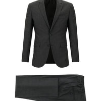 Dark Anthracite 7 Drop Slim Fit Striped Suit with Elasticated Waist and Drawstring