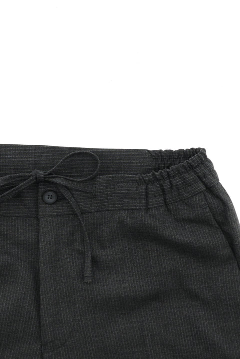 Dark Anthracite 7 Drop Super Slim Fit Extra Narrow Cut Elastic Waist Drawstring Striped Suit