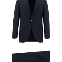 Dark Navy 7 Drop Slim Fit Narrow Cut Wool Striped Suit