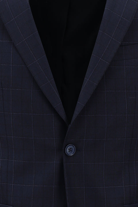 Dark Navy 6 Drop Regular Fit Standard Cut Plaid Suit