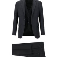 Dark Gray 7 Drop Slim Fit Narrow Cut Suit with Vest