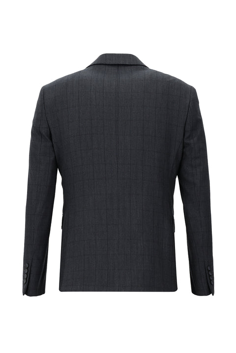 Dark Gray 7 Drop Slim Fit Narrow Cut Suit with Vest