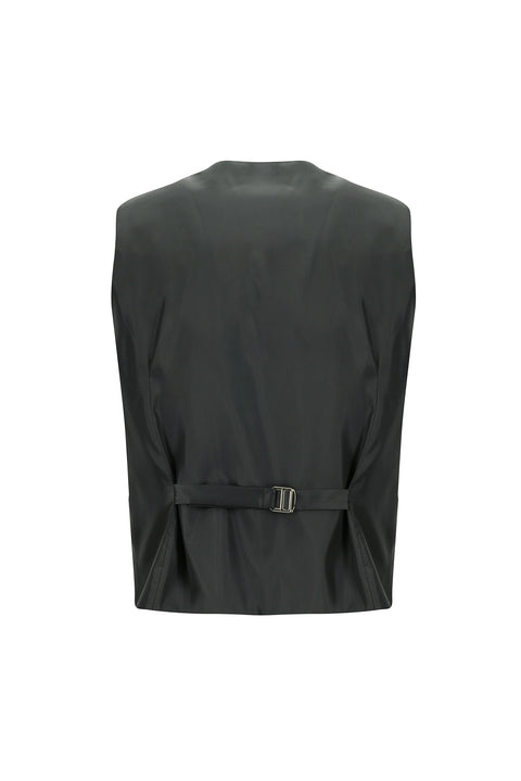 Dark Gray 7 Drop Slim Fit Narrow Cut Suit with Vest