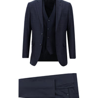 Dark Navy 6 Drop Regular Fit Standard Cut Suit with Vest