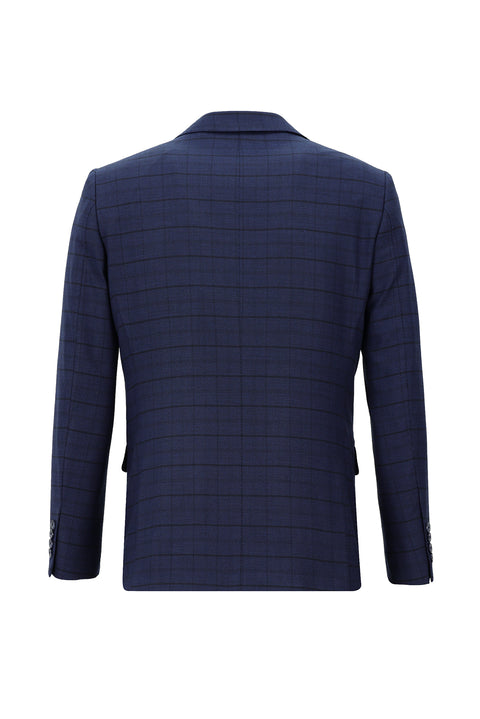 Navy Blue 6 Drop Regular Fit Standard Cut Suit with Vest