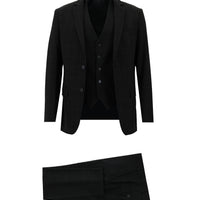 Black 7 Drop Super Slim Fit Extra Narrow Cut Plaid Vest Suit