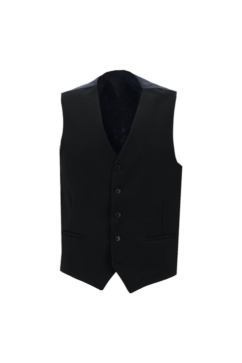 Dark Navy 7 Drop Super Slim Fit Extra Narrow Cut Plaid Suit with Vest