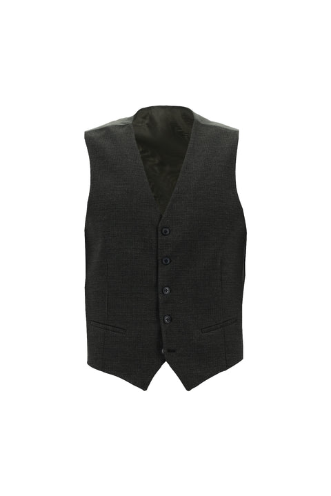 Koyu Antrasit 7 Drop Super Slim Fit Eksra Dar Kesim Fit Kareli Yelekli Takım Elbise