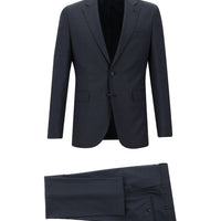 Dark Navy 7 Drop Slim Fit Plaid Suit