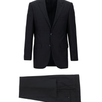 Dark Navy 6 Drop Regular Fit Standard Cut Plaid Suit