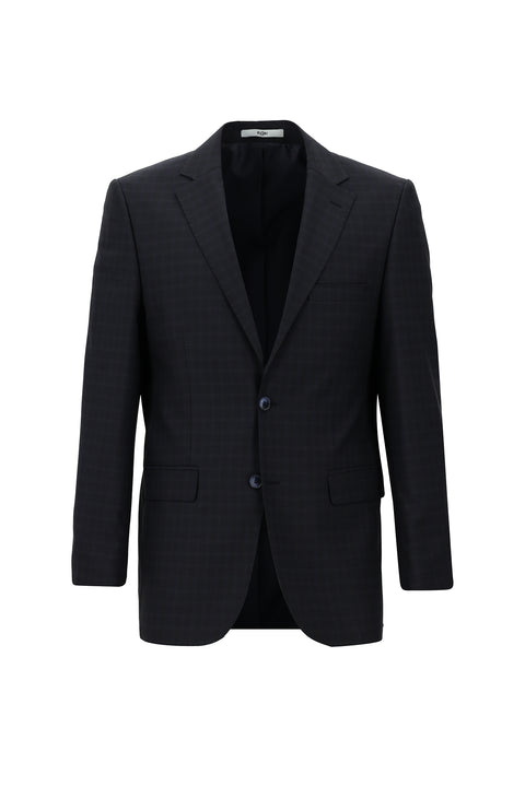 Dark Navy 6 Drop Regular Fit Standard Cut Plaid Suit
