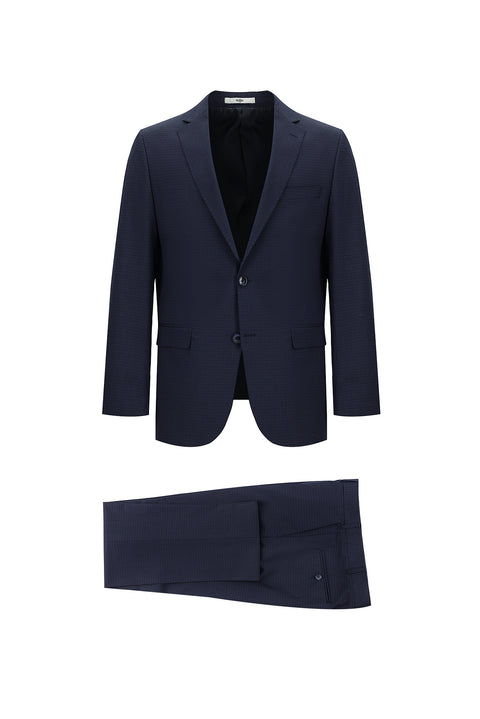 Light Navy Blue 6 Drop Regular Fit Standard Cut Plaid Suit
