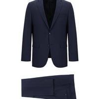 Light Navy 7 Drop Slim Fit Plaid Suit