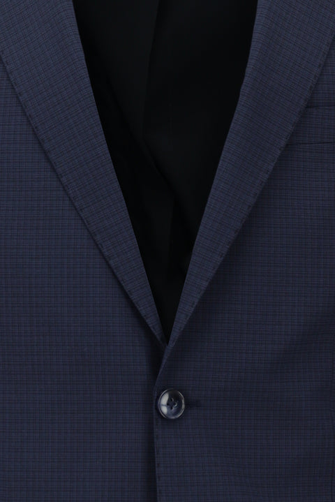 Light Navy 7 Drop Slim Fit Plaid Suit