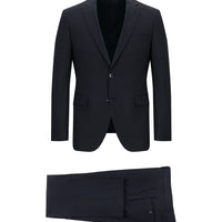 Dark Navy 7 Drop Slim Fit Plaid Suit