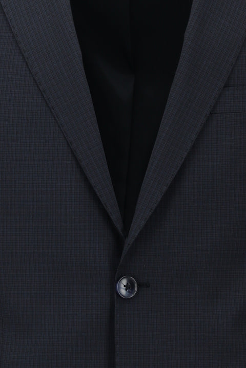 Dark Navy 6 Drop Regular Fit Standard Cut Plaid Suit