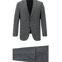 Medium Grey 6 Drop Regular Fit Standard Cut Plaid Suit