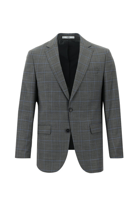Medium Grey 6 Drop Regular Fit Standard Cut Plaid Suit