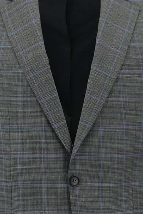 Medium Grey 6 Drop Regular Fit Standard Cut Plaid Suit