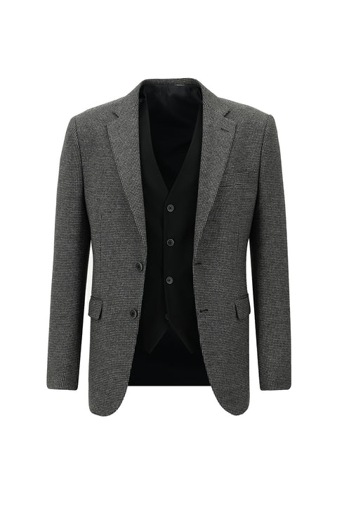 Black 7 Drop Slim Fit Narrow Cut Suit with Vest