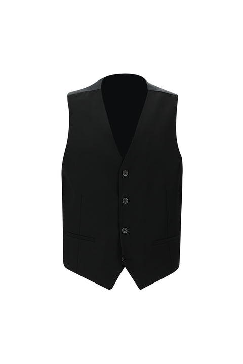 Black 7 Drop Slim Fit Narrow Cut Suit with Vest