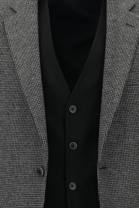 Black 7 Drop Slim Fit Narrow Cut Suit with Vest