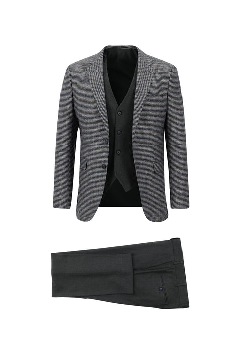 Dark Navy 7 Drop Slim Fit Narrow Cut Suit with Vest
