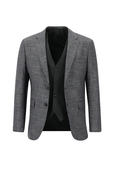 Dark Navy 7 Drop Slim Fit Narrow Cut Suit with Vest