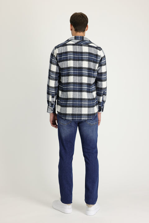 Dark Blue Slim Fit Stretch Denim Pants