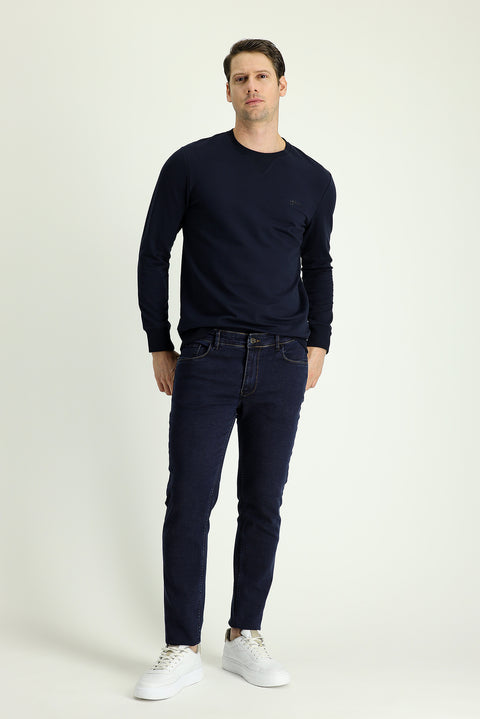 Dark Navy Slim Fit Stretch Denim Pants