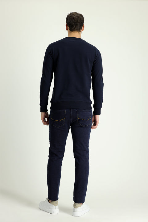 Dark Navy Slim Fit Stretch Denim Pants