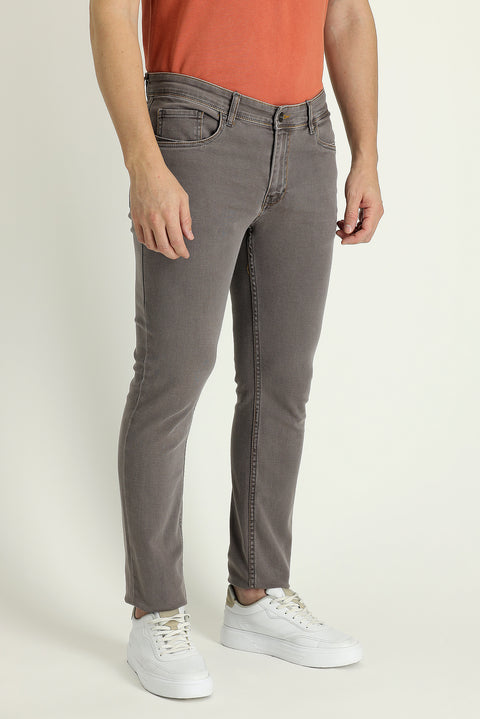 Medium Gray Slim Fit Stretch Denim Pants