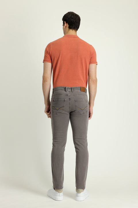 Medium Gray Slim Fit Stretch Denim Pants