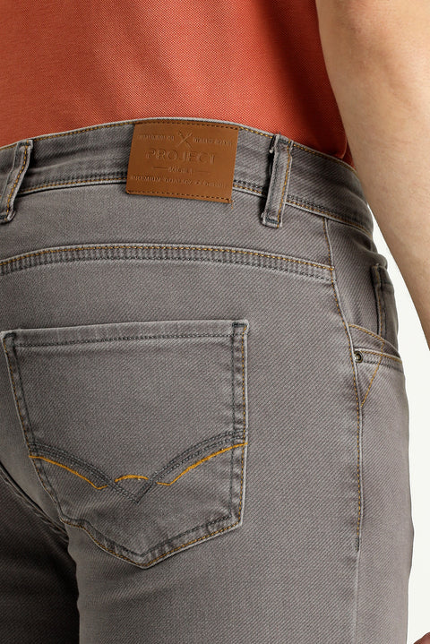 Medium Gray Slim Fit Stretch Denim Pants