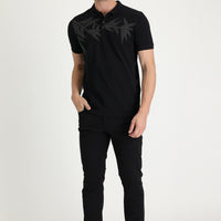 Black Regular Fit Standard Cut Lycra Denim Pants