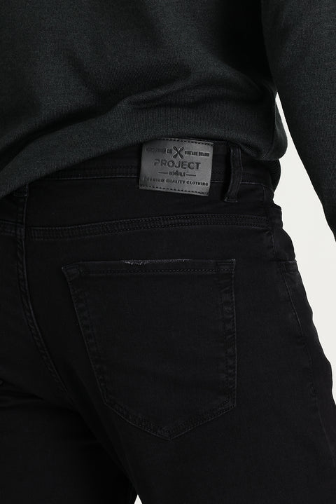 Black Super Slim Fit Extra Narrow Cut Lycra Denim Trousers
