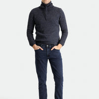 Medium Navy Super Slim Fit Extra Narrow Cut Lycra Denim Trousers