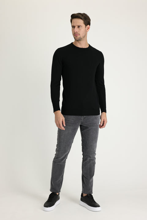 Medium Gray Slim Fit Stretch Denim Pants