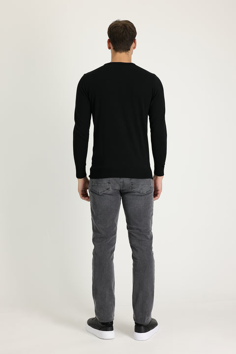 Medium Gray Slim Fit Stretch Denim Pants