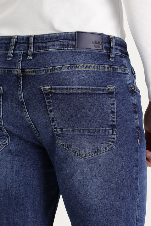 Dark Navy Slim Fit Stretch Denim Pants