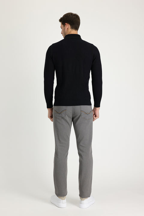 Mid Grey Super Slim Fit Extra Narrow Cut Lycra Denim Trousers