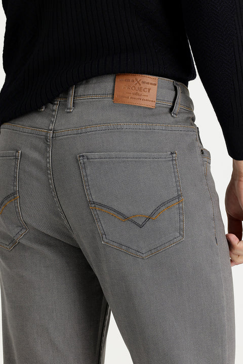 Mid Grey Super Slim Fit Extra Narrow Cut Lycra Denim Trousers