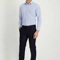 Dark Navy 4 Drop Relaxed Fit Classic Fabric Trousers