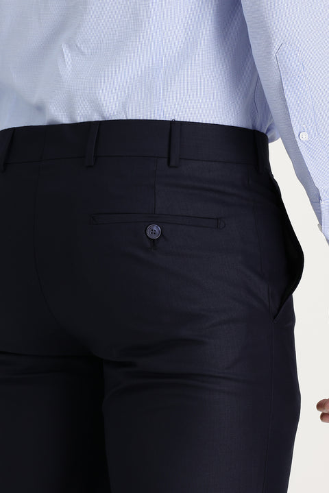 Dark Navy 4 Drop Relaxed Fit Classic Fabric Trousers